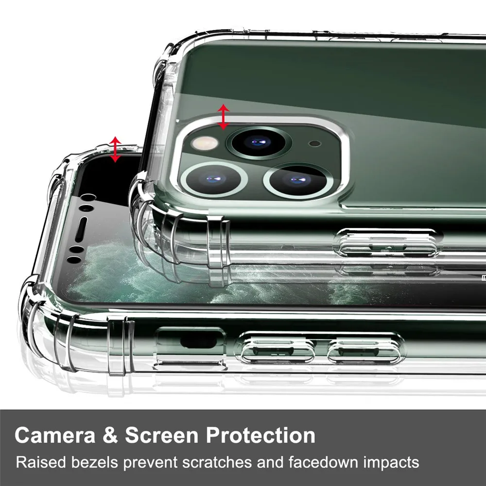 Роскошный Ударопрочный силиконовый прозрачный чехол для телефона iPhone 11 Pro Max 6 6s 7 8