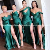 2021 african emerald green bridesmaid dresses long mermaid style wedding party dress formal dress for women plus size