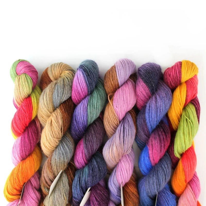 50 г Хэнк расписанная вручную норковая вискоза Шерсть смешанная с кашемиром Пряжа