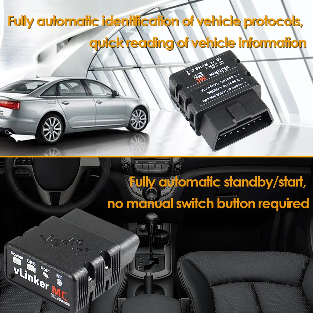 2020 Новинка Vgate vLinker MC + ELM327 V2.2 Bluetooth 4.0 WIFI Forscan для Android/IOS OBD OBD2 автомобильный