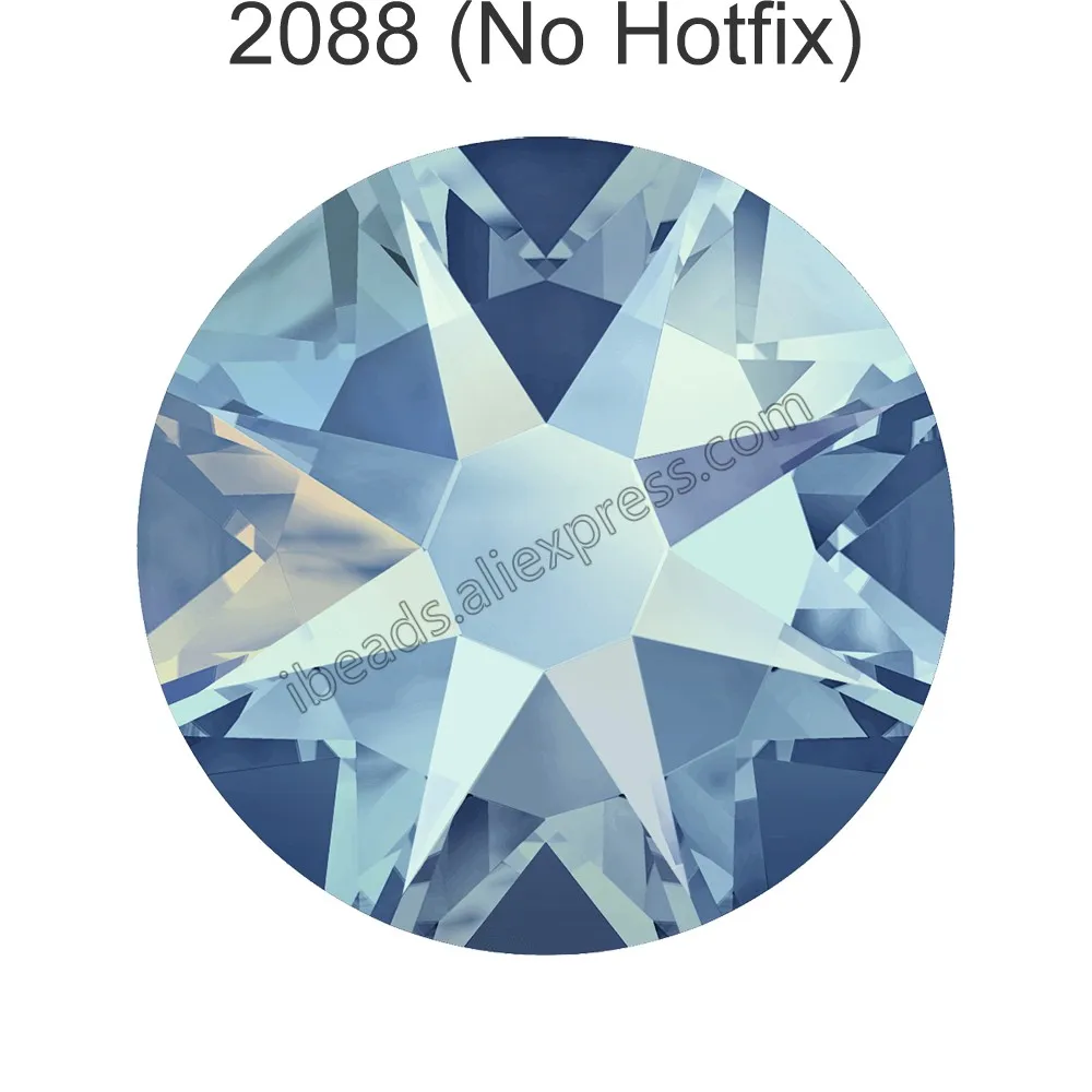 Lt Sapphire 211SHIMF 24 шт.) Оригинальные кристаллы Swarovski 2058 XILION 2088 XIRIUS Rose без горячей фиксации стразы с плоской задней частью для украшения ногтей - Цвет: Lt Sapphire 211SHIMF