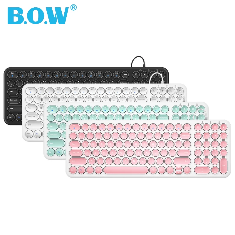 Клавиатура b. O.W Wire с 96 круглыми клавишами ультратонкий проводной USB-порт KB Plug and Play
