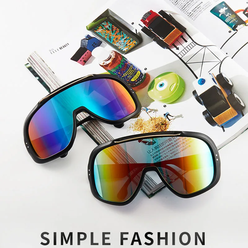 Шауна негабаритный чехол цельные очки солнцезащитные женская мода большая