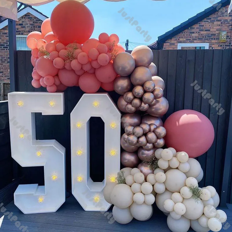 

132 шт. пастельных розовых воздушных шаров в стиле ретро, арка, хромированные розовые золотые украшения на день рождения, гирлянда с белыми ша...