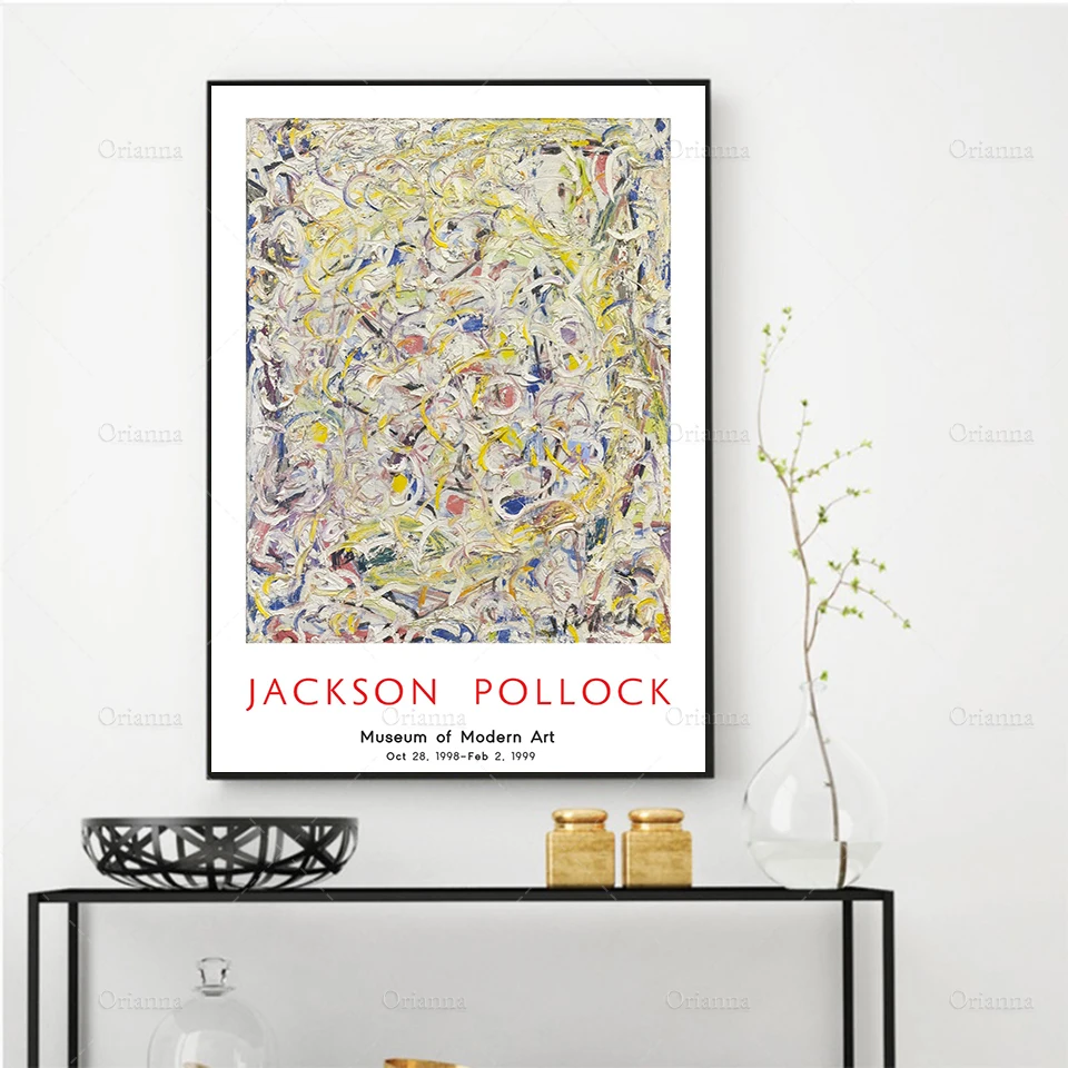 

Jackson Pollock Exhibition Poster Jackson Pollock Print Modern Art Pollock Poster Abstract Art Print- Wall Art Poster Print -