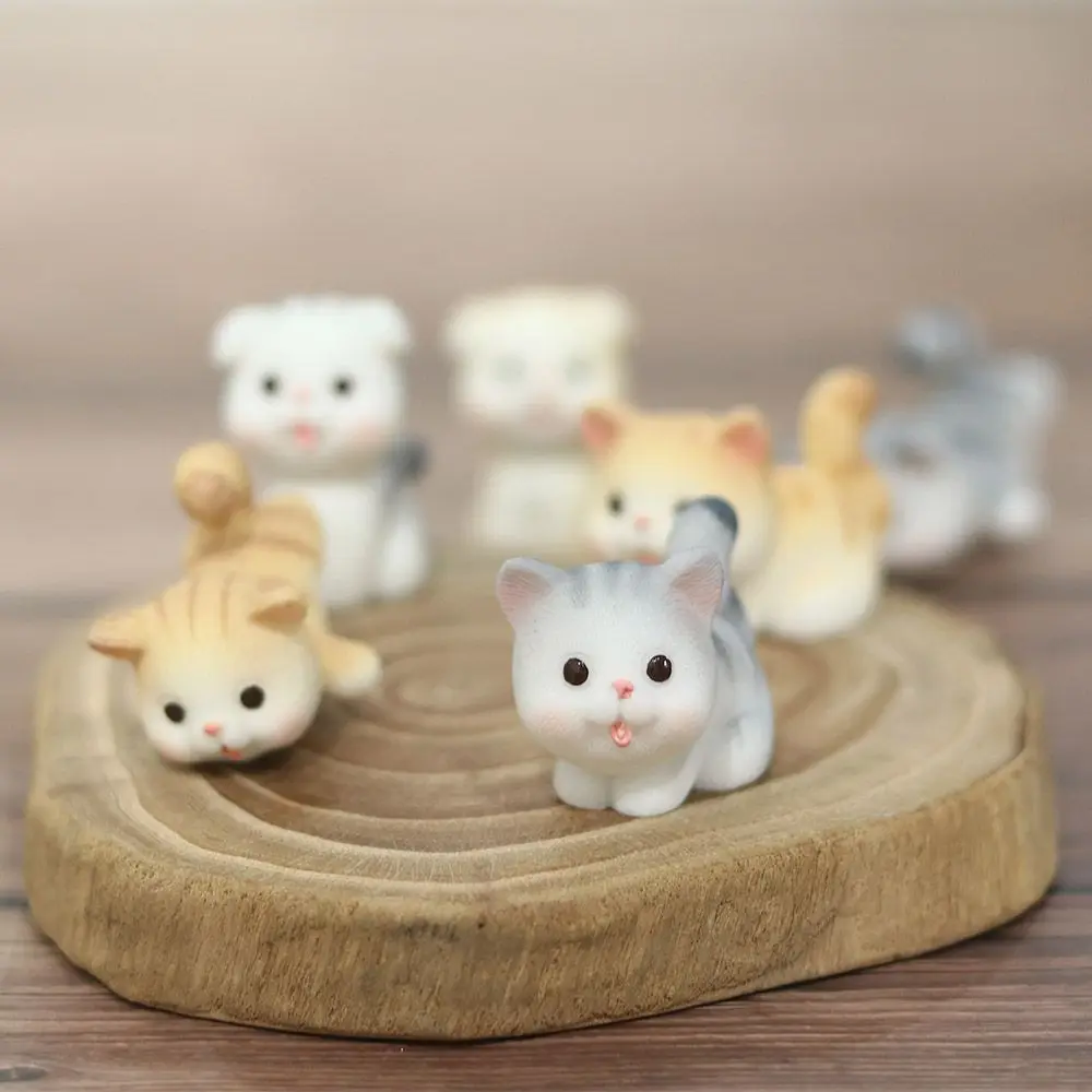 

Naughty Kitten Pet Cat Small Statue Figurine Crafts Children Figure Ornament Miniatures Home Decoration