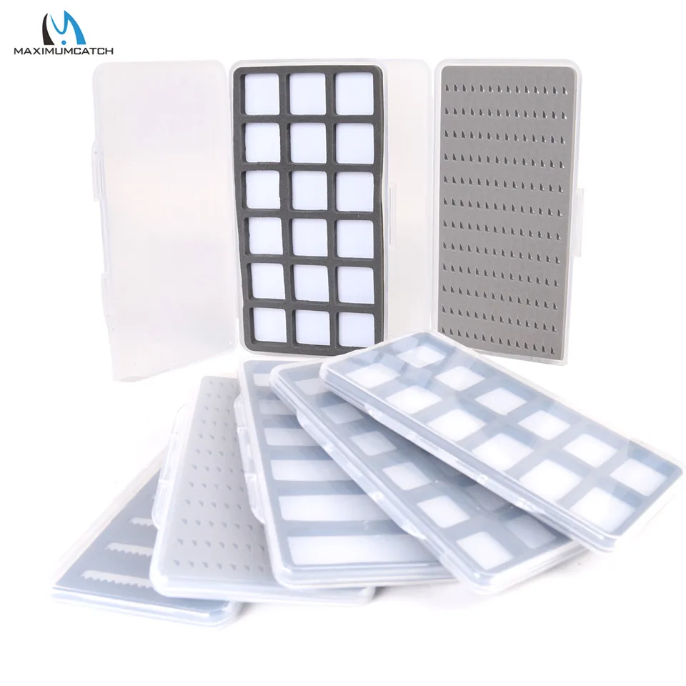 

Maximumcatch 3pc/lot 185*103*13mm Easy-Grip Foam and Compartment Clear Slim Fly Box Hook Box