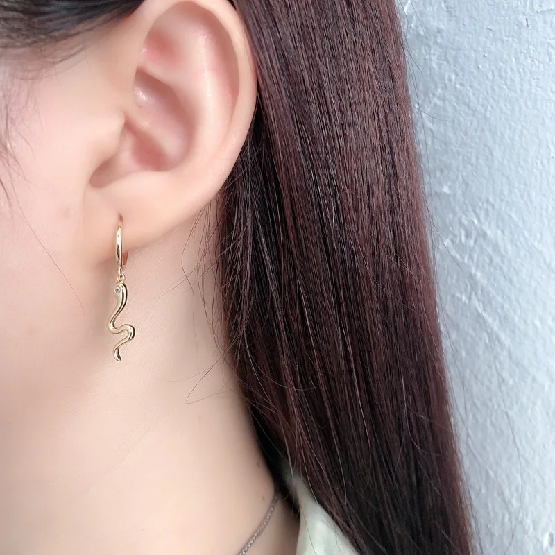 Женские серьги-змеи из серебра 925 пробы