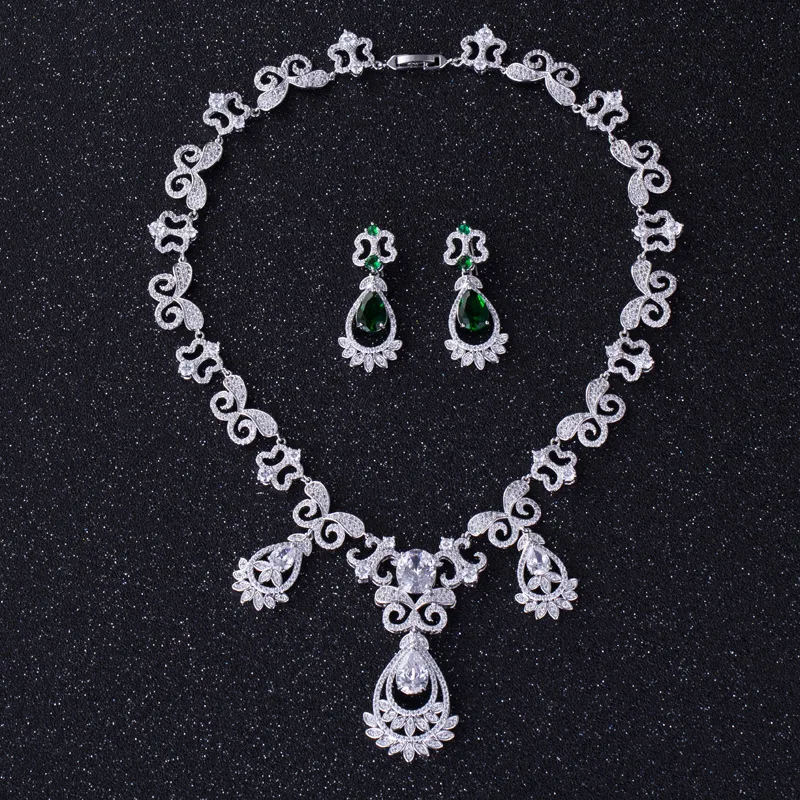 Женский высококачественный Ювелирный Комплект из белого золота Нигерии для