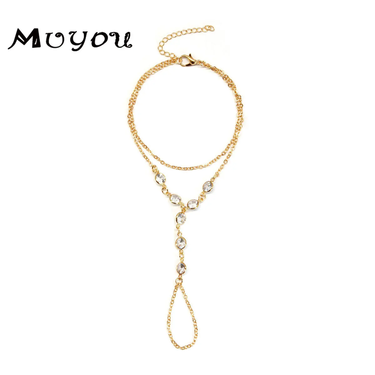 Женский браслет с длинными цепочками креативные регулируемые браслеты золотого