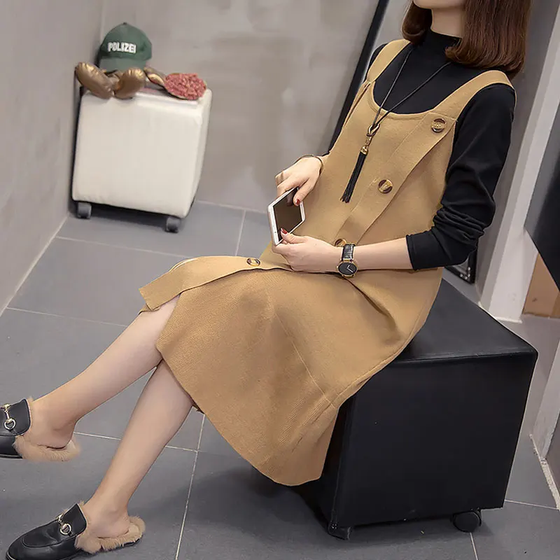 Женское трикотажное платье свитер с длинным рукавом Осень зима|Женские платья| |