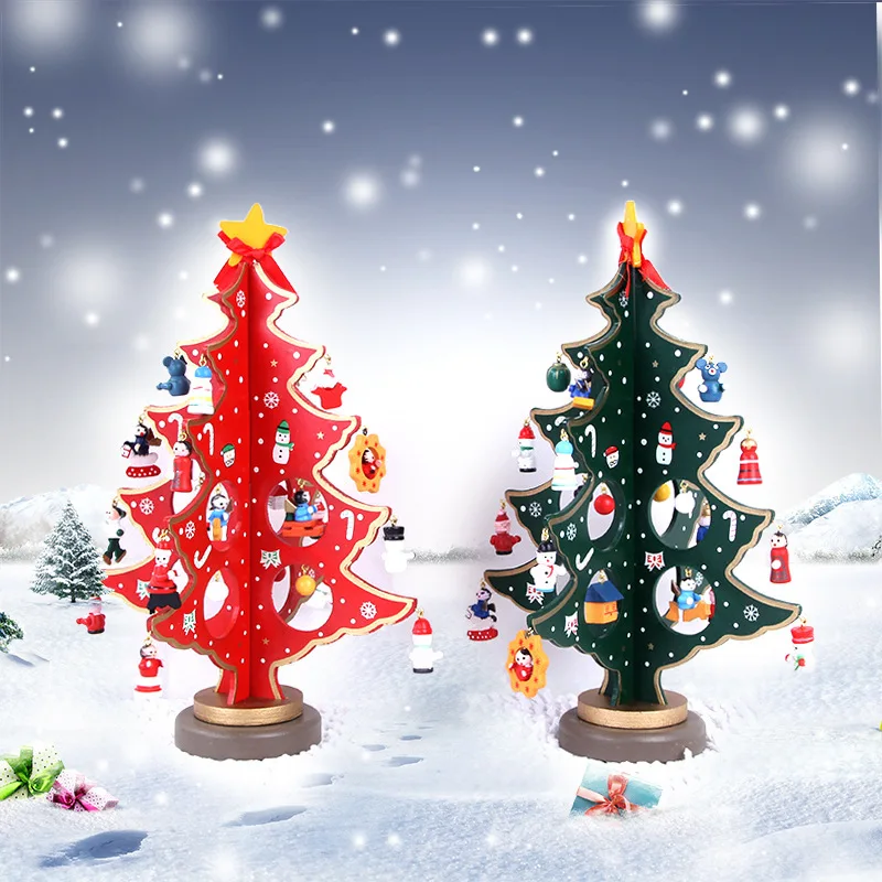 Деревянная рождественская елка креативная сделай сам украшение для офисного