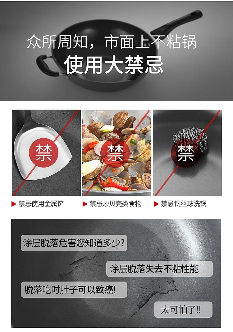 

German 304 Stainless Steel Frying Pan Household Non-coated Oil Fume Frying Dish Non-stick Electric Cooker Gas Stove Applicable