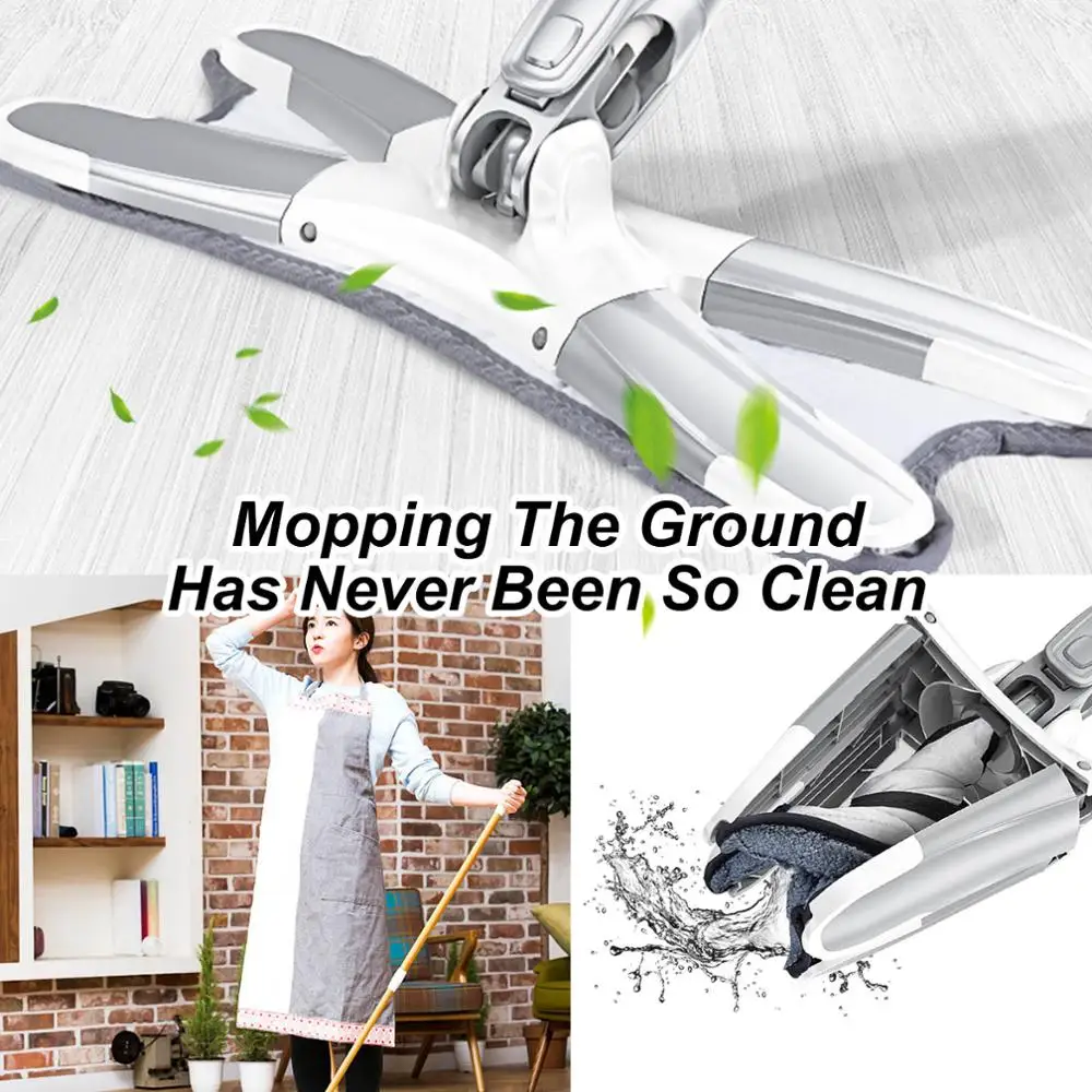 

X-type Microfiber floor mop with 1/2/3/5pcs mop cloth replace Hand-free wash flat mop Manual Extrusion Household Cleaning Tool