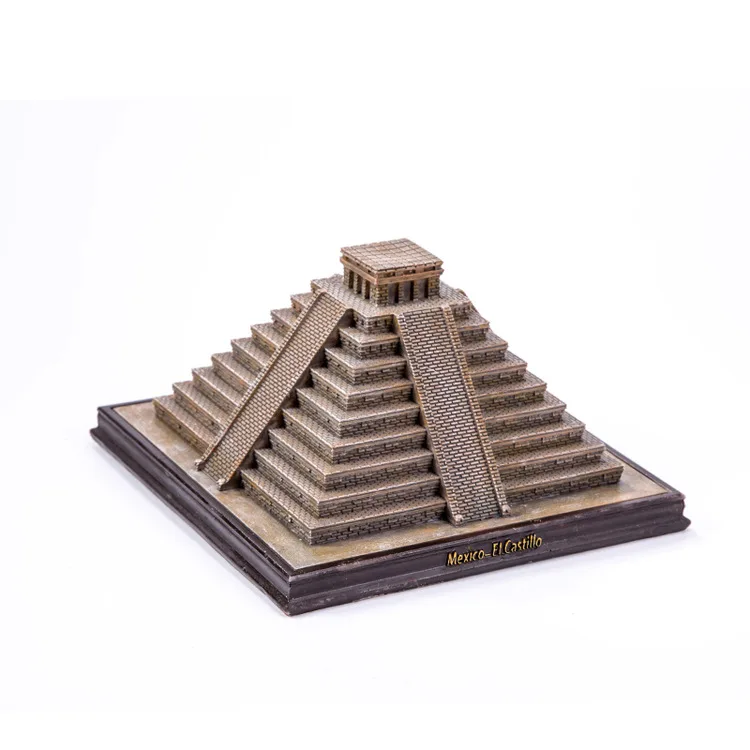 Hand-made Resin Crafts World Architecture Mayan Pyramid Ancient Civilisation Building Model Home Office Decoration | Дом и сад