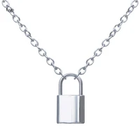 2020 punk chain with lock necklace for women men padlock pendant necklace neck statement gothic cool fashion friendship jewelry