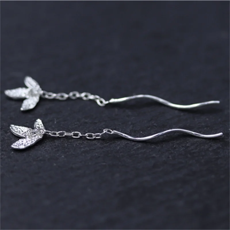 Uglyless S925 Sterling Silver Women Handmade Engrave Leaves Ear Lines Simple Wave Designer Earrings Chains Tassel Brincos Bijoux | Украшения