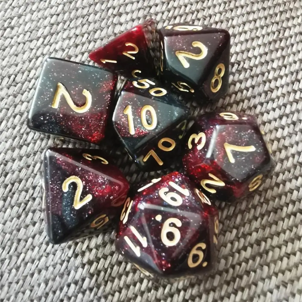 7 шт./лот полимерные многогранные игральные кости блестящие прозрачные d &amp d4 d6 d8