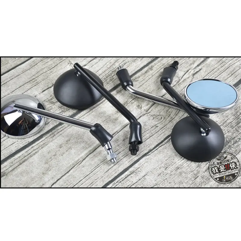 Металлическое круглое хромированное мотоциклетное зеркало заднего вида для