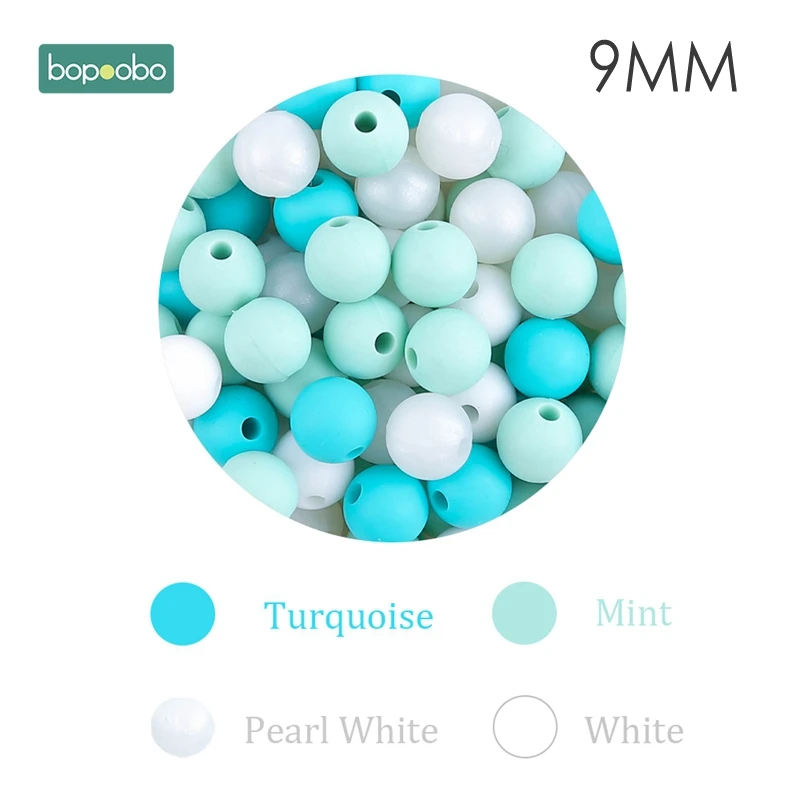 Bopoobo 12 мм, силиконовые бусины 9 мм, 30 шт., бусины для прорезывания зубов для детей, сделай сам, браслет для кормления, силиконовый маленький стержень, детский Прорезыватель - Цвет: Type-3