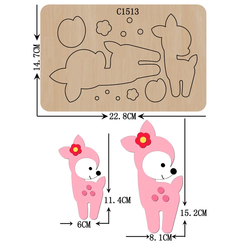 

New deer Wooden die Scrapbooking C-1513 Cutting Dies Multiple sizes