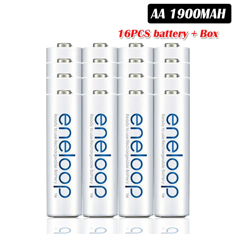 16pcs Panasonic 1,2 V 1900mAh Ni-MH AA батареи для камеры игрушка-фонарик предварительно заряженные аккумуляторы сделанные в Японии - Цвет: 16pcs