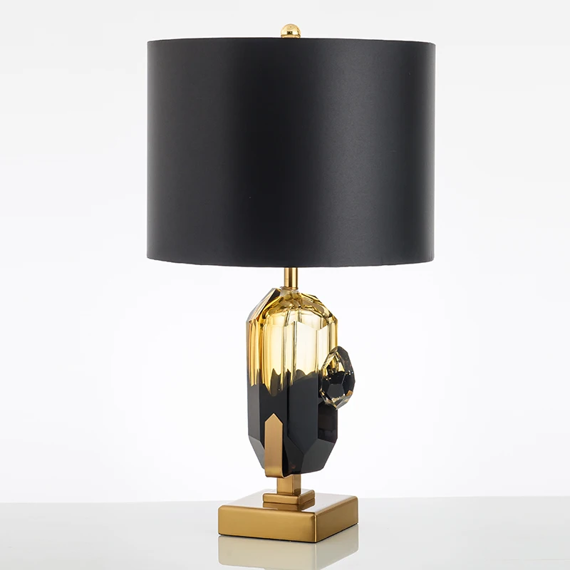 Роскошная стеклянная настольная лампа модная Золотая современная E27 для