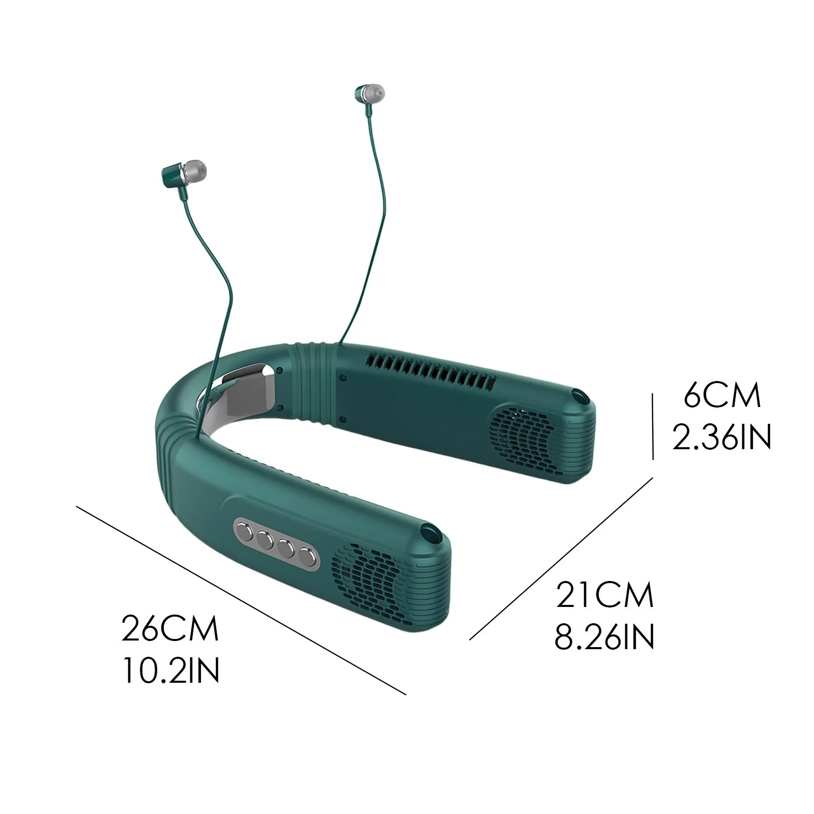 

Portable Leafless Neck Hanging Fan Comes With Headphones Fan Two In One For Listening To Music Sports Portable Fan