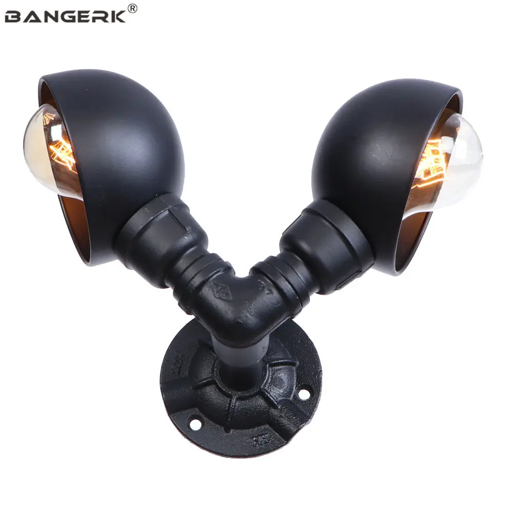 Винтажный двойной светодиодный настенный выключатель для воды железный