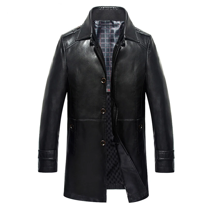 

Jacket Leather Men Autumn Winter PU Leather Jacket Brand Clothing Casual Velvet Jaqueta Couro Masculino Plus Size 4XL