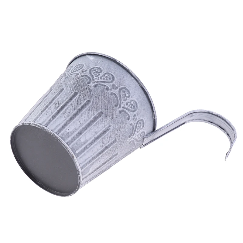 Винтажное Оловянное цветочное ведро для балкона подвесной цветок с крючком