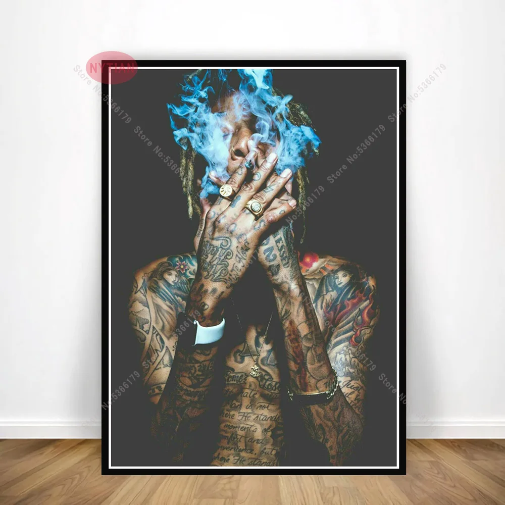NT942 Wiz Khalifa курительный Рэпер Хип хоп Музыка Звездный певец живопись плакат печать