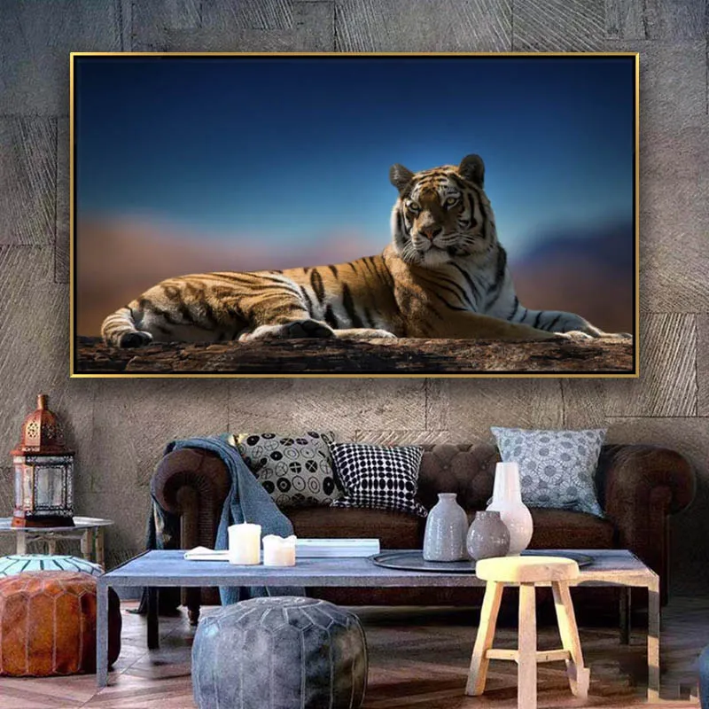

Modern Home Decor Canvas tiger Wall Art Prints Wild Tiger Animal HD Picture On Canvas Painting Posters For Living Room