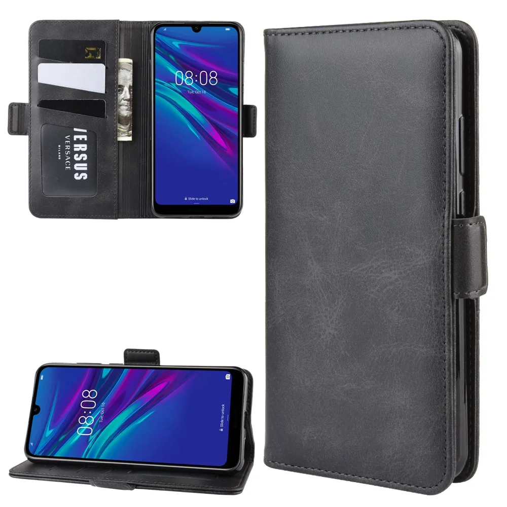 Чехол для Huawei Y6 2019 кожаный бумажник откидной винтажный Магнитный чехол телефона