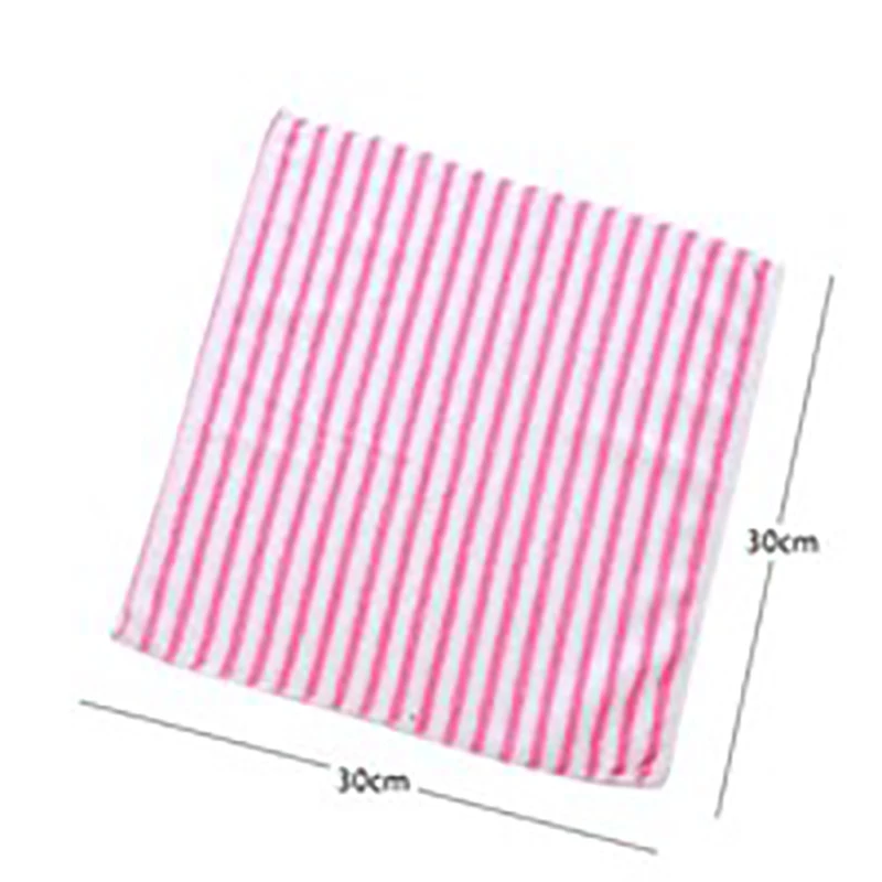 

Kitchen Dish Cloth Wash Clean Towel Colorful Dining Stripe Tower Cloth Square Microfiber Washing Cloth Rag Household Tableware