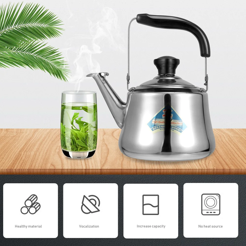 

1pc Whistle Teakettle Stainless Steel Boil Water Kettle with Filter Screen