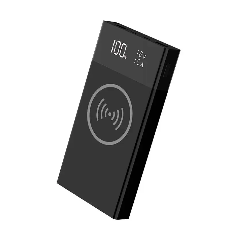 6x18650 аккумулятор DIY Qi Беспроводное зарядное устройство QC3.0 usb type C PD Внешний Аккумулятор Чехол без аккумулятора - Цвет: Черный