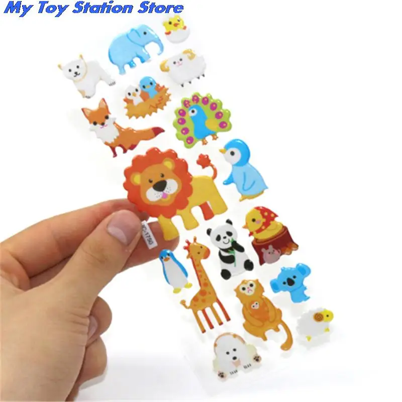 Cute 3D Cartoon Animal PVC Bubble Puffy Stickers Kids Girl Boy Dinosaurs Classic Toys School Teacher Reward 5 Sheets | Игрушки и хобби