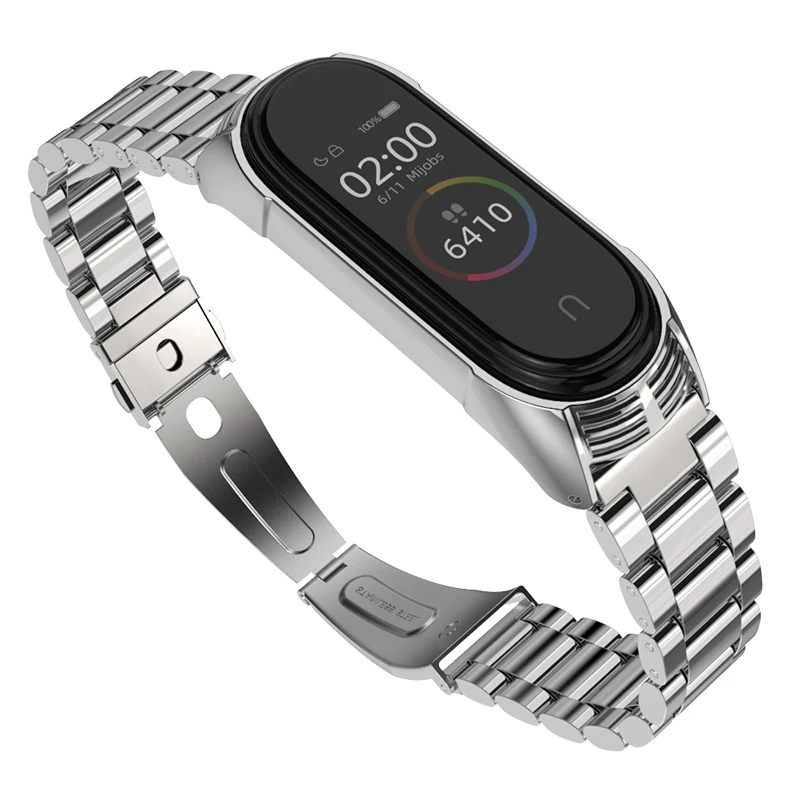 Mi Band 4 металлический ремешок из нержавеющей стали для Xiaomi mi ремешок 3 ремешок совместимый браслет mi Band 3 браслеты Pulseira mi band 3 Correa