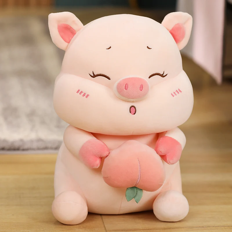 

35/50/70CM Kawaii Pig & Rabbit Holding Milk Bottle Carrot Plush Toys Soft Big Size Animal Pillow Stuffed Dolls Baby Appease Toy