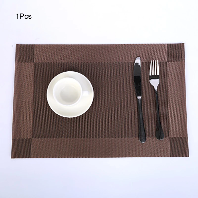 Brown-1pcs Baispo ПВХ 4 шт./компл. термостойкий Коврик обеденный столовых сушки коврики для посуды подстаканник коврик для миски коврик для Кухня стол - Цвет: Brown-1pcs