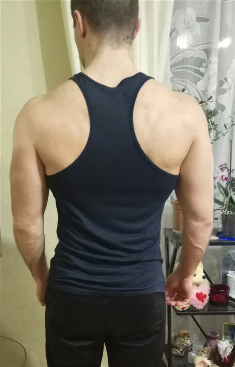 Мужская спортивная майка дышащая однотонная для тренировок фитнеса потери веса |