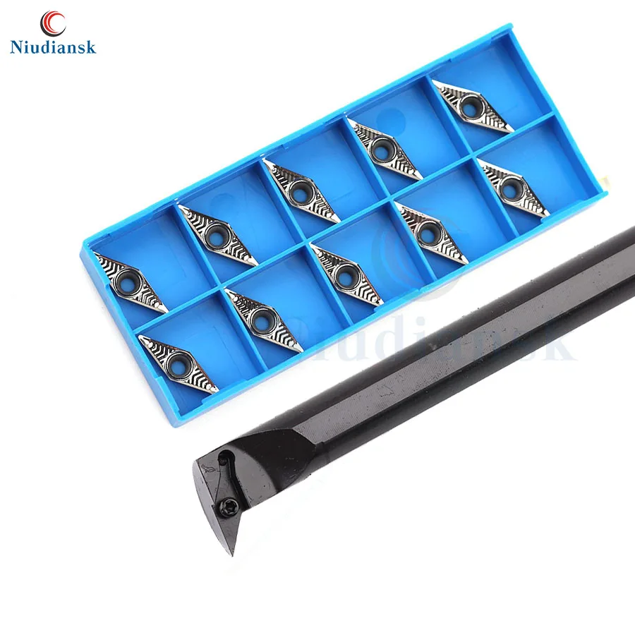 

1pc S16Q-SVUBR11 Internal Turning Tool Holder S20R-SVUBR11 CNC Lathe Tools SVUBL +10pcs VBGT1103 Inner Hole Carbide Inserts Suit