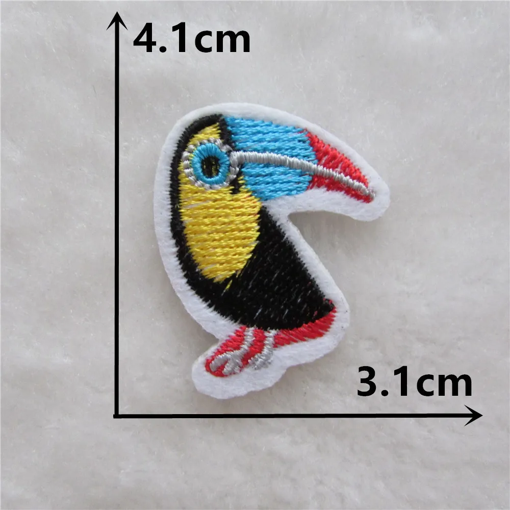 Высококачественная вышитая аппликация в виде попугаев с животными патч для