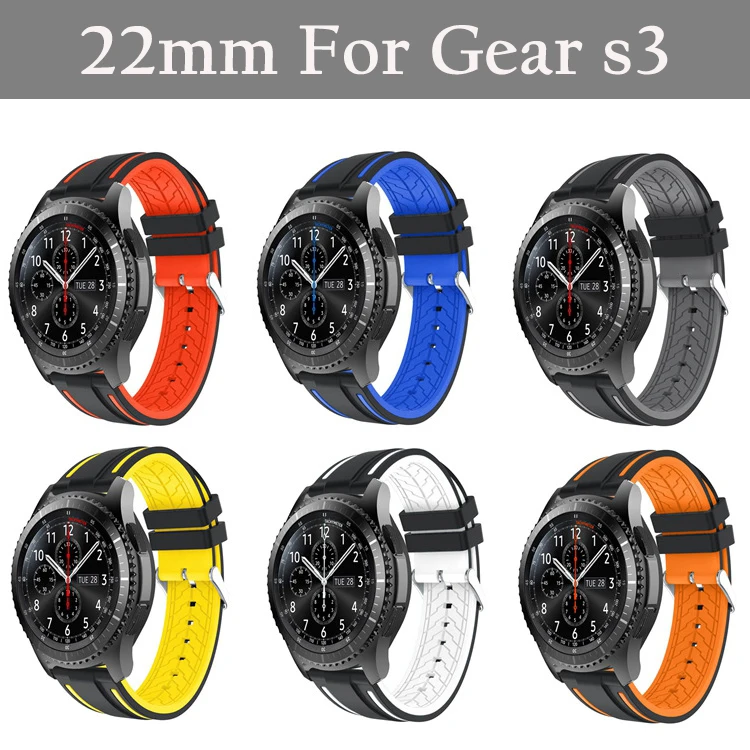 Ремешок силиконовый для Samsung Gear s3 galaxy Watch 22 мм спортивный браслет часов huami amazfit pace