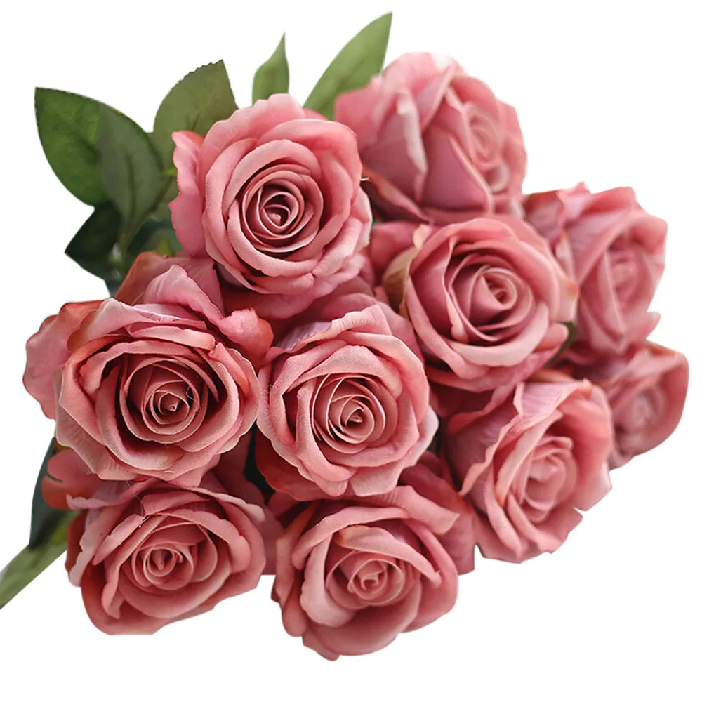 Фланелевые искусственные розы букет невесты свадебный Декор для дома украшения