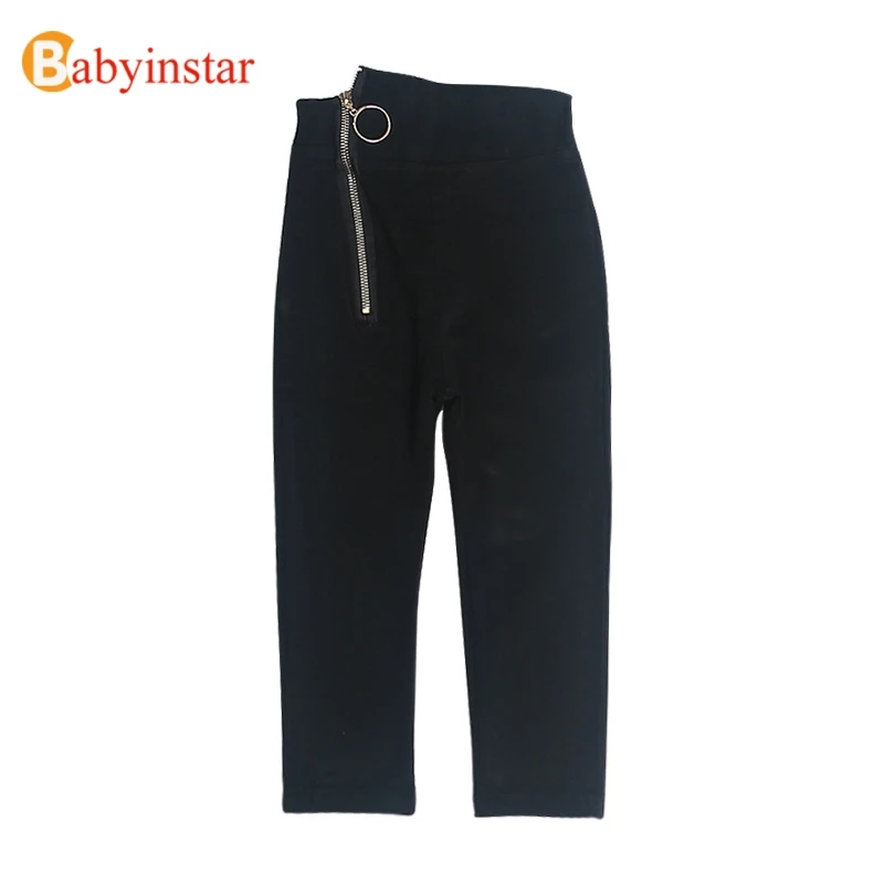 Babyinstar/Новое поступление модные нестандартные штаны с высокой талией для девочек