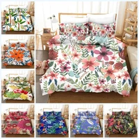 tropical flowers bedding set leaf print duvet cover set for women 3pcs plant themed comforter cover twin full queen bettw%c3%a4sche