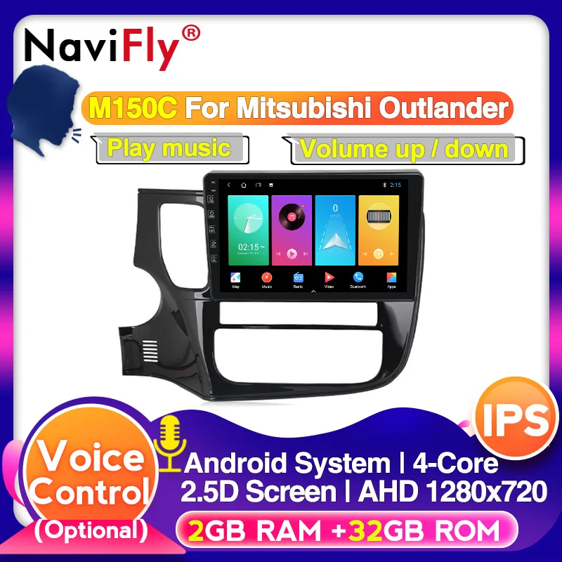 Автомагнитола NaviFly с android 10 0 DSP IPS мультимедиа для Mitsubishi Outlander 2012 2018 видео навигация