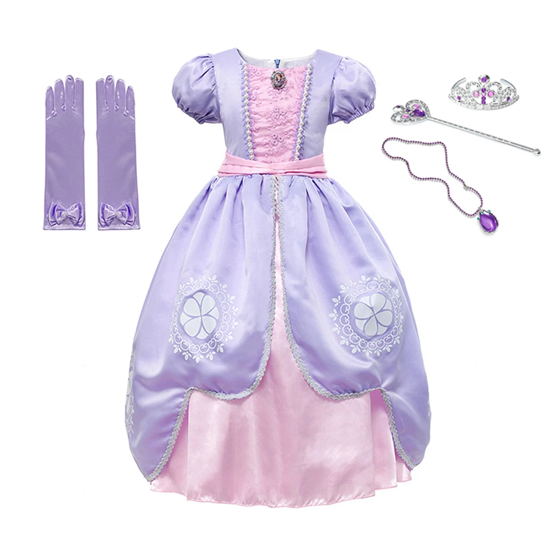 

Princess Sofia Dress for Girl Kids Cosplay Costume Puff Sleeve Layerd Dresses Child Party Birthday Sophia Fancy Costumes
